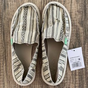 Sanuk Women's Slip on Shoes Donna Keys Ranch Natural Sidewalk Sz 6, 1100692 KRBL